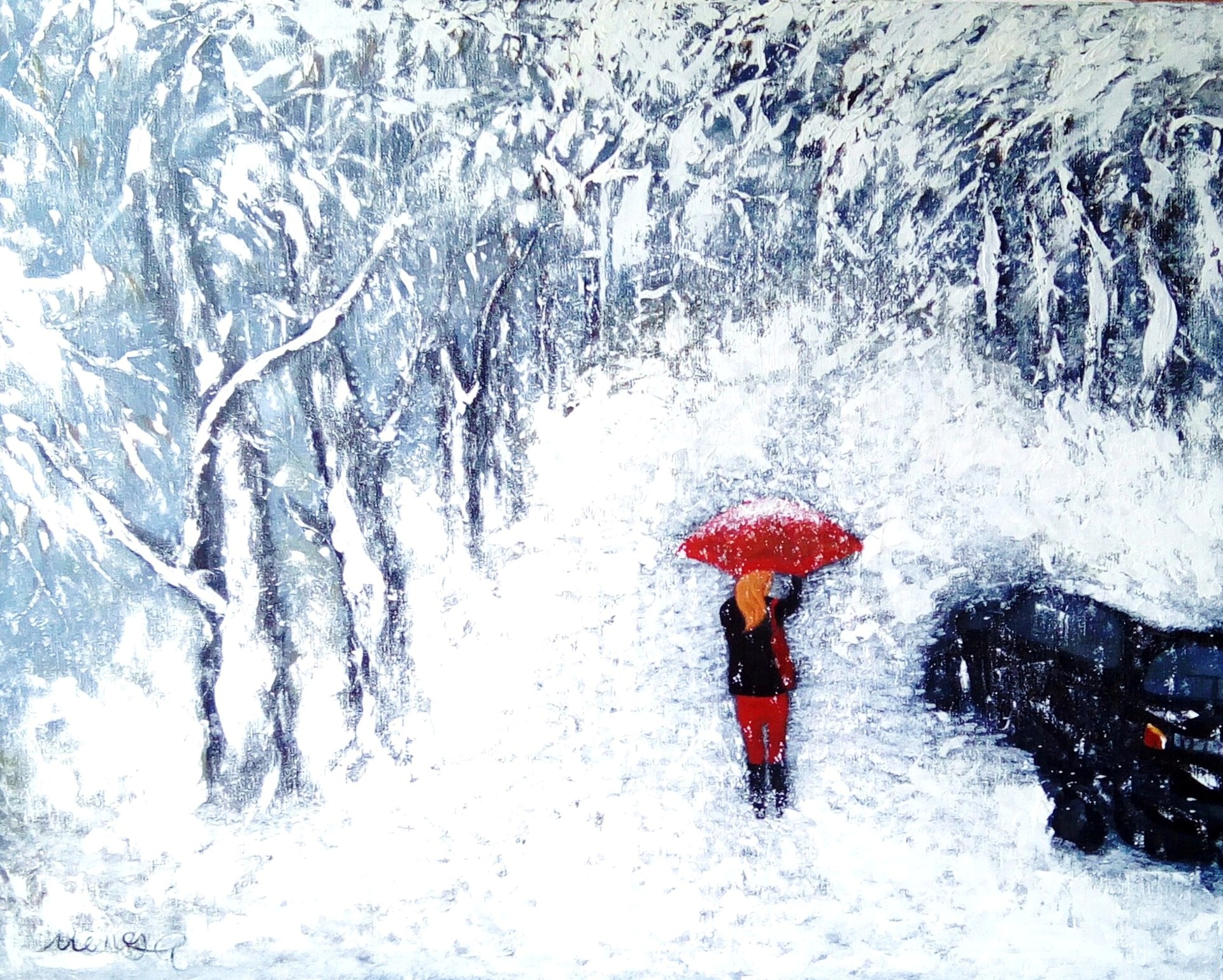Winterspaziergang (80x100cm)